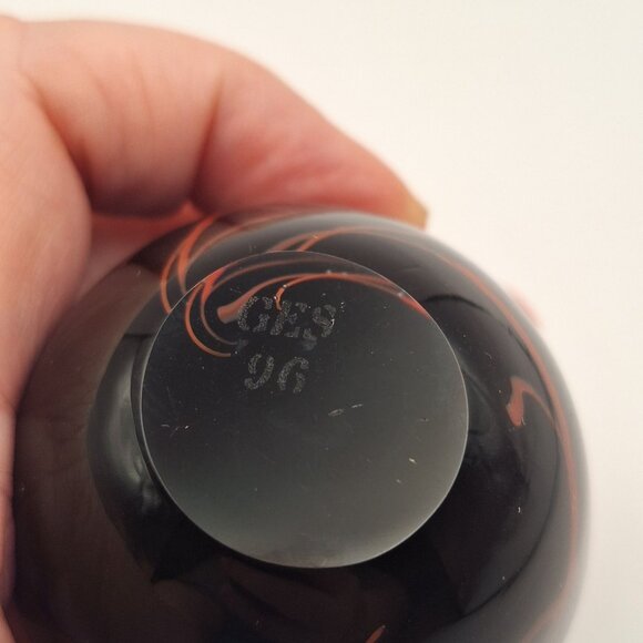 VINTAGE 1996 GLASS EYE STUDIO DICHROIC GLASS EGG PAPERWEIGHT BLUE RED GOLD USA - Picture 5 of 10